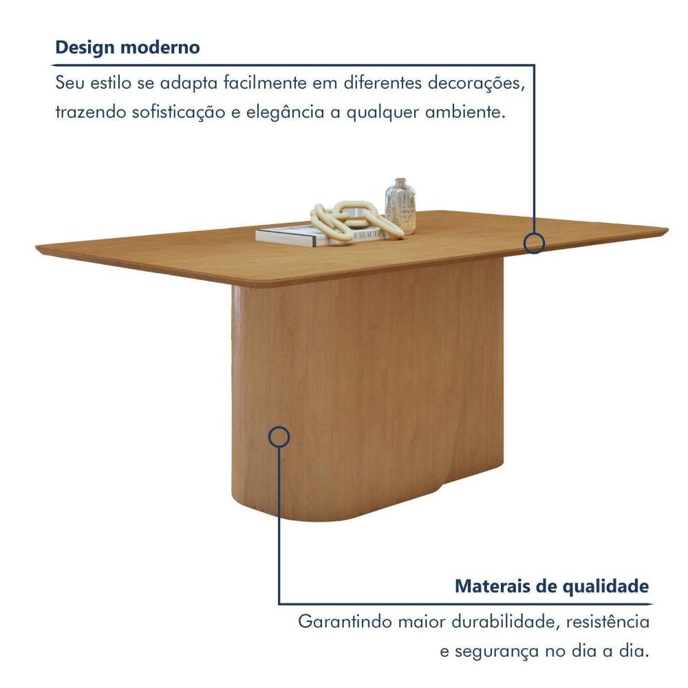 Conjunto Luar 170 Tampo no Glass com 6 Cadeiras Apogeu Amêndoa Clean/Bege