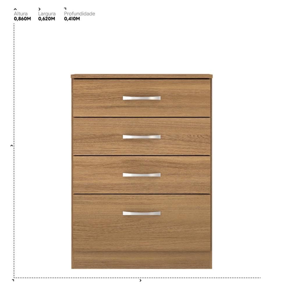 Miniatura Kit Guarda Roupa Solteiro 4 Portas Astro Cômoda Astral Amêndola Touch Off White