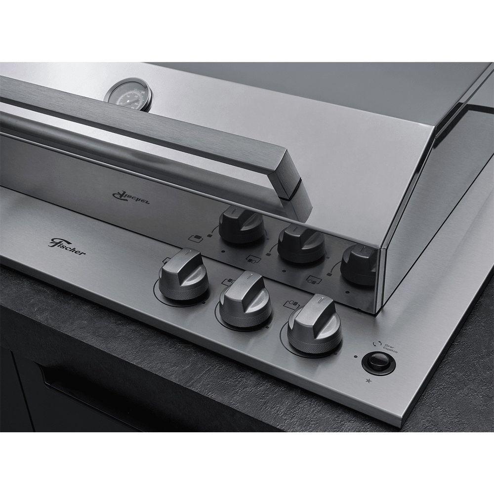 Churrasqueira A Gás Cooktop Fischer Ranch Com Tampa Bivolt 31200 - 83551 Bivolt