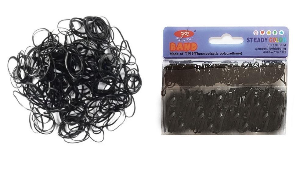 Miniatura 240 Unidades Xuxinha Elásticos De Silicone Preta Cabelo