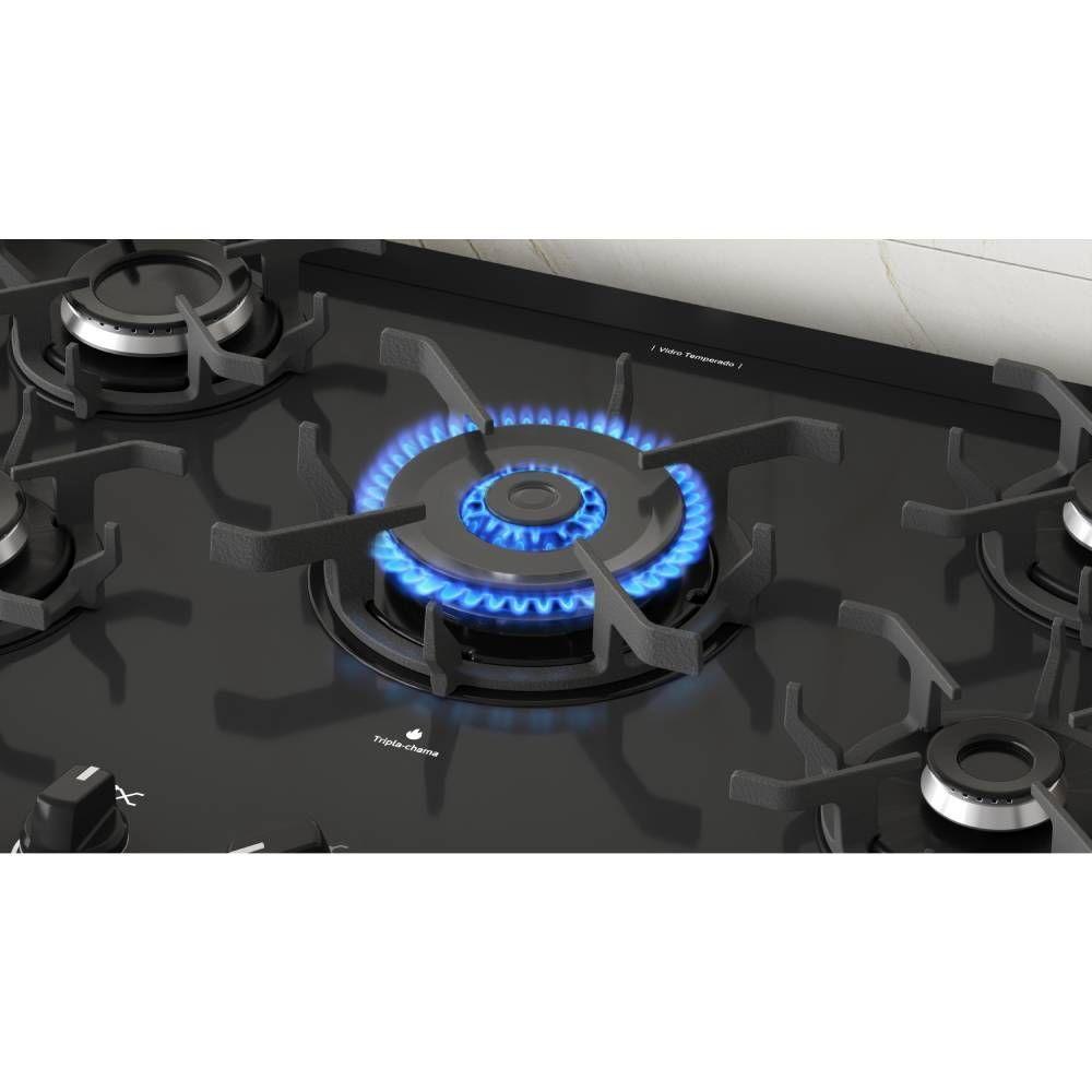Miniatura Fogao Itatiaia Itamaster 5 Bocas Preto Tripla Chama Mesa De Vidro Bivolt (3700000331)