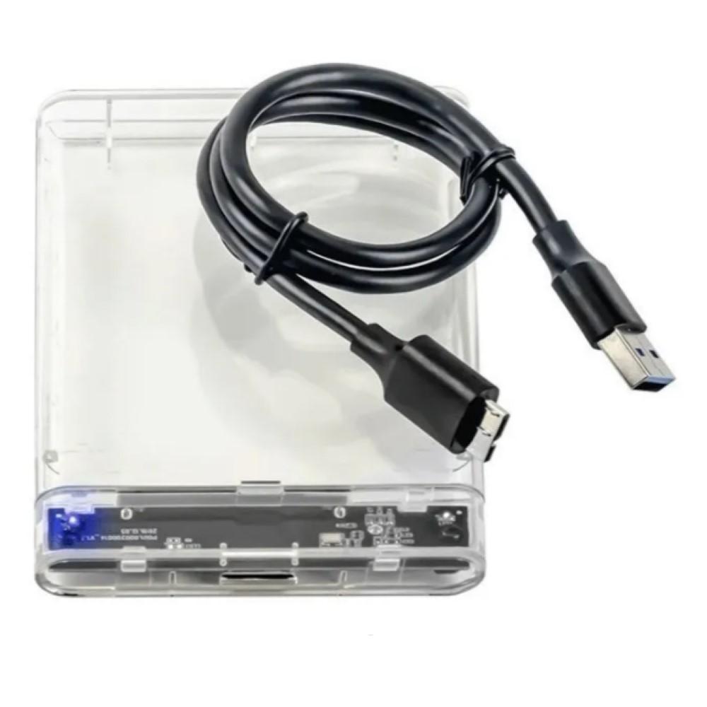 Miniatura Case Transparente Hd Externo 2.5 E Sata Ssd Usb 3.0 Exbom