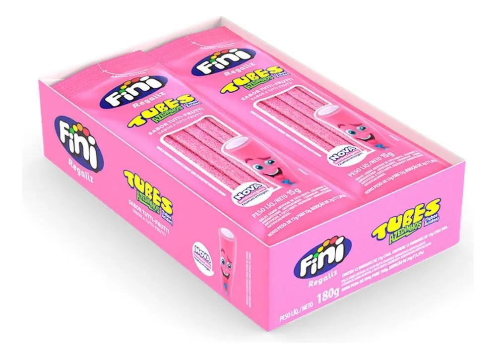 Miniatura 5X Display Fini Tubes Azedinho Tutti Frutti 12Unx15G