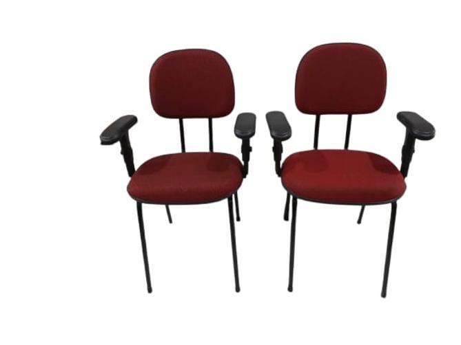 Miniatura Kit 2 Cadeira Palito Braço Regulável Recepção Sala Espera
