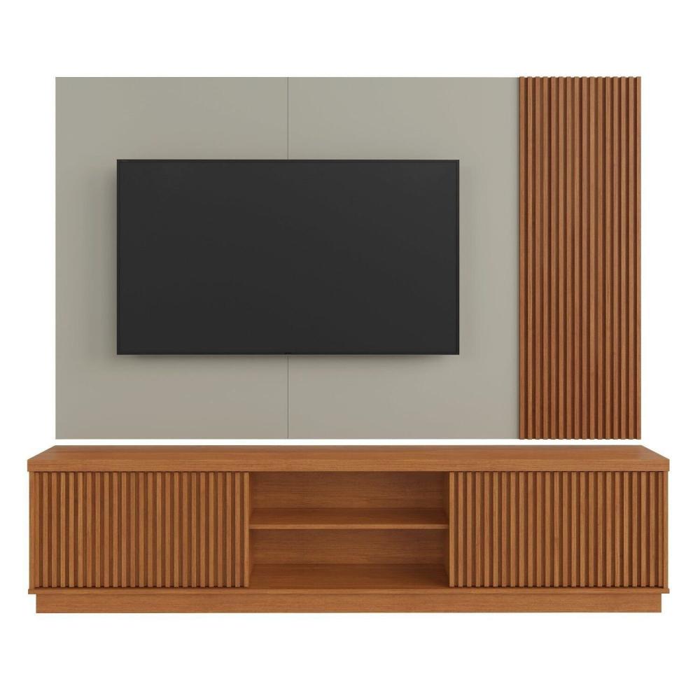Miniatura Estante Home para Tv de Ate 75 Polegadas 2 Portas 100% Mdf 220 Cm Valencia New Naturalle/Off White
