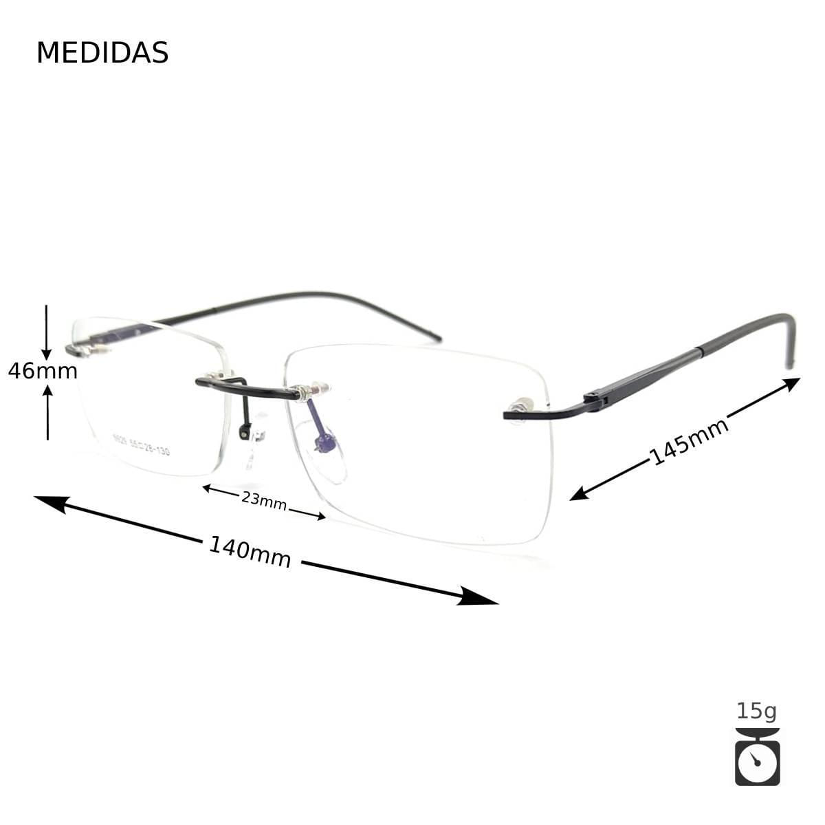 Miniatura Oculos De Grau Sem Armação Aro Flutuante Preto Unissex C7