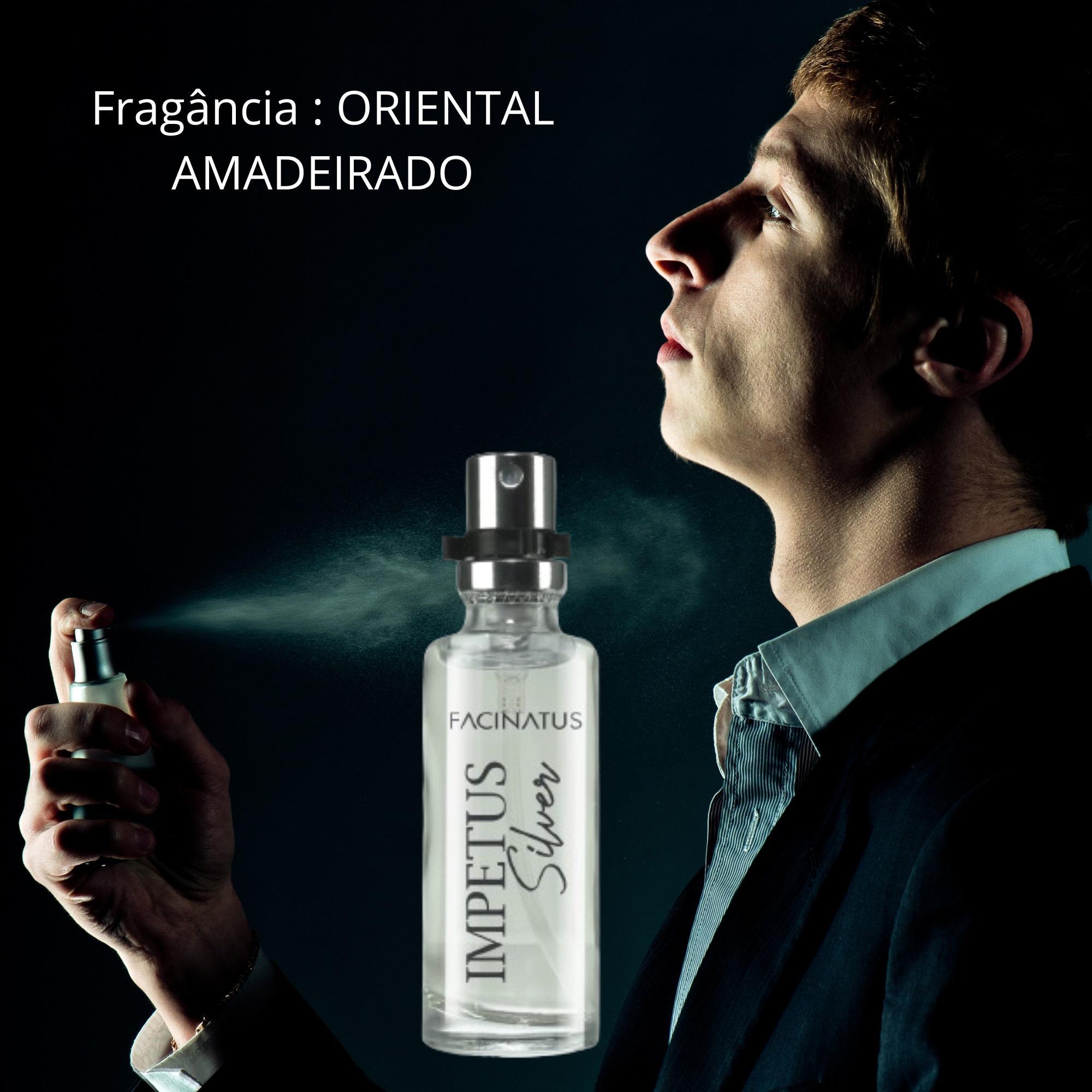 Miniatura Mini Perfume De Bolsa Impetus Silver Masculino 15Ml Colônia