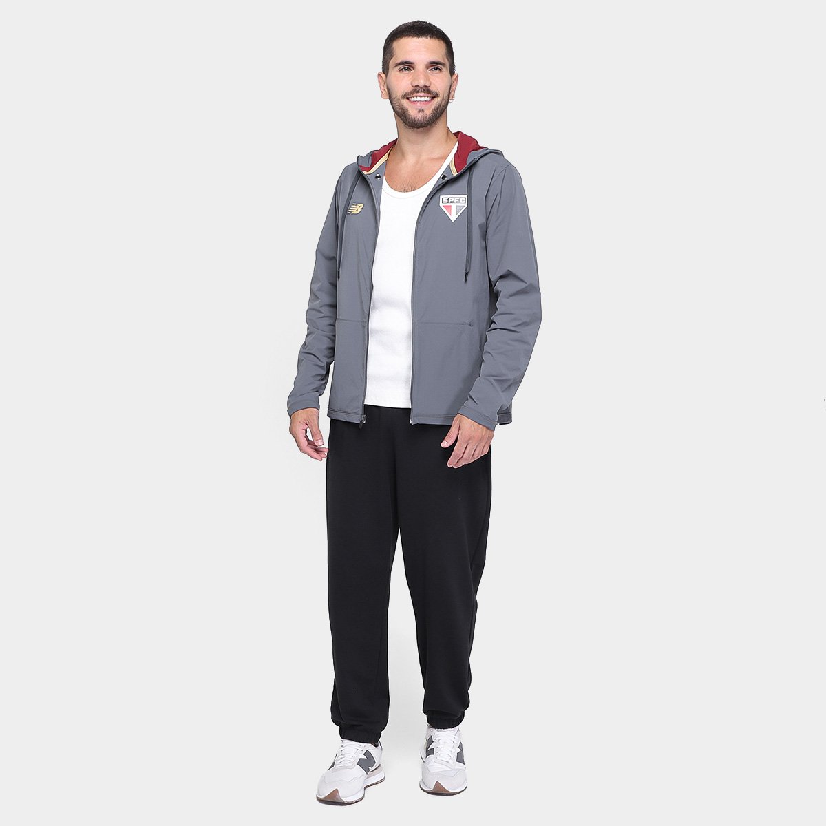 Miniatura Jaqueta São Paulo 25/26 Viagem New Balance Masculina Cinza - EGG