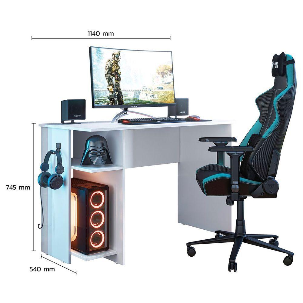 Miniatura Mesa De Escritório York Q01 Amarena Móveis Cor Branco