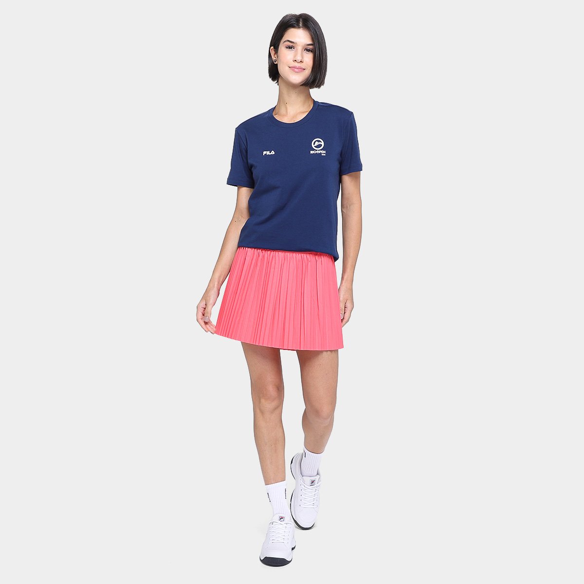 Miniatura Camiseta Fila Premium Rio Open 25 Feminina Marinho - G