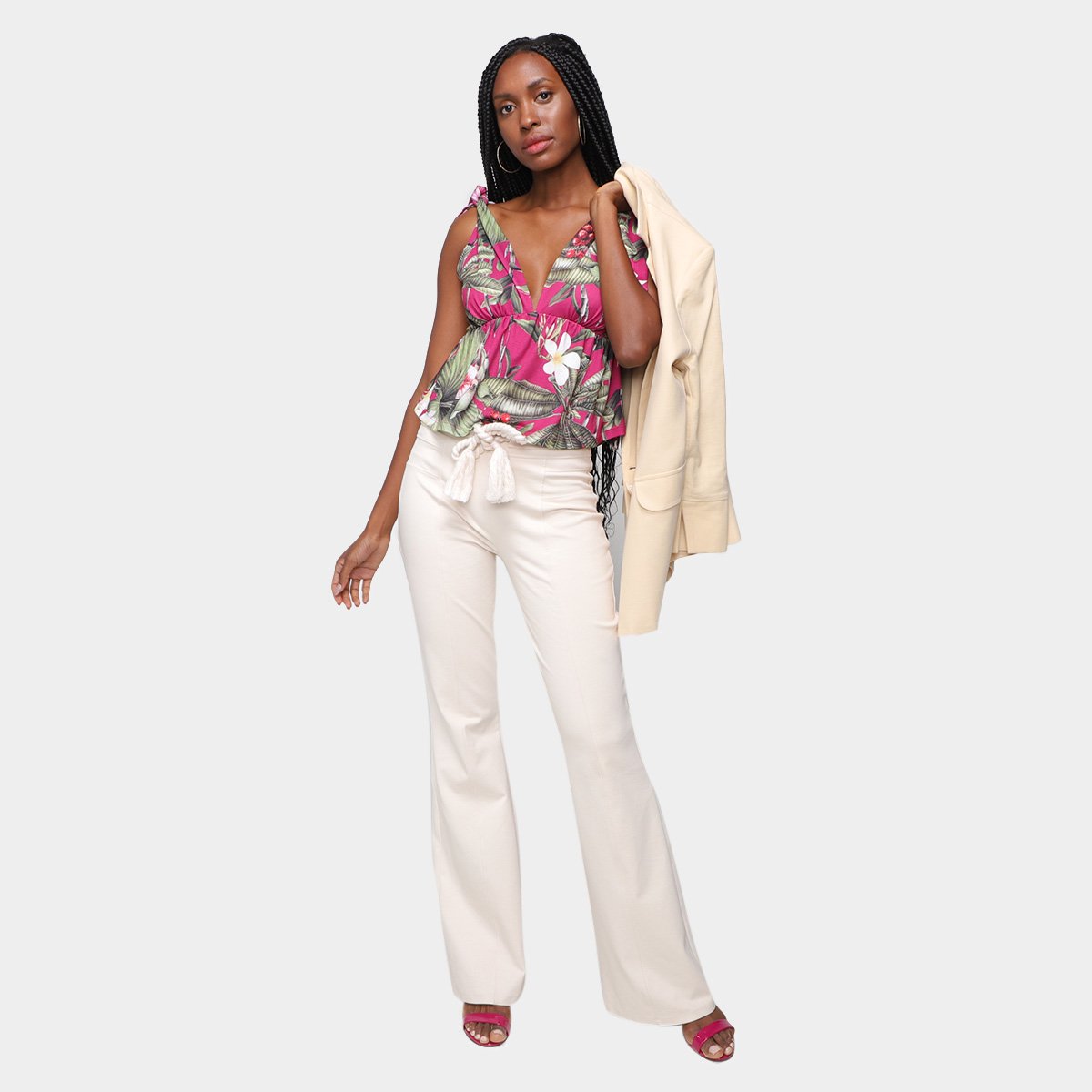 Miniatura Blusa Lança Perfume Amarração Feminina Estampado - P