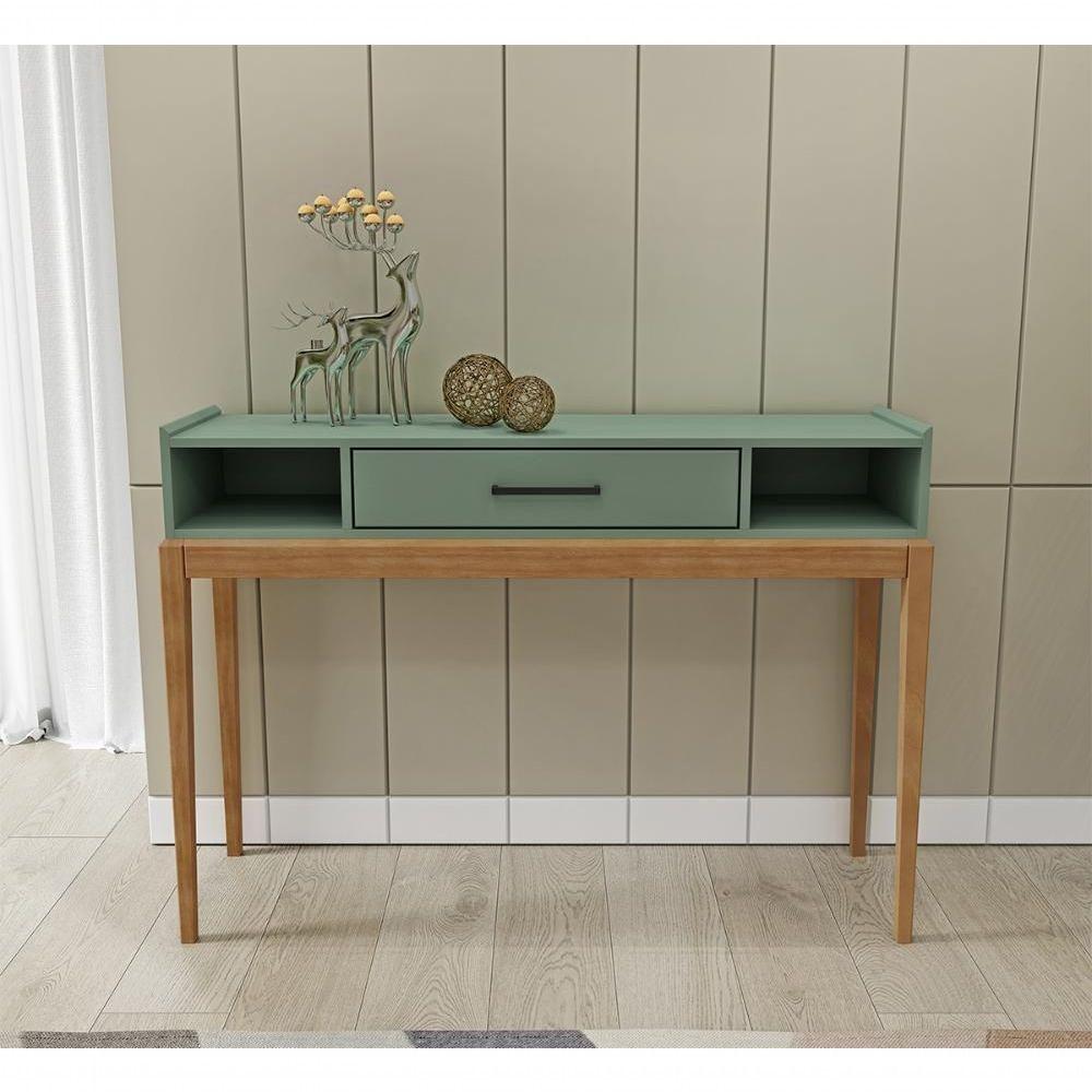Conjunto Sala De Estar 4 Pç Mdf/madeira Milao 2 Verde Freijo Fnt Verde Freijo