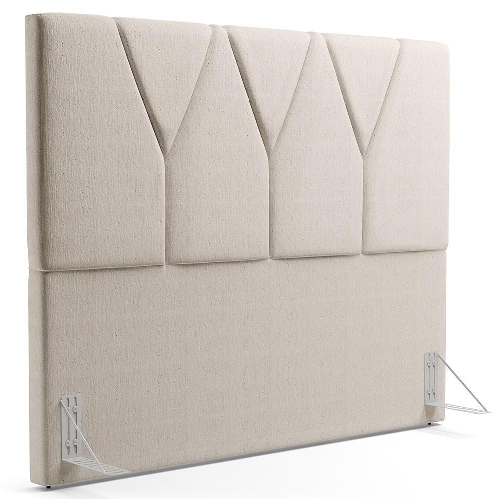 Miniatura Cabeceira Cama Box Casal 140cm Aura Linho W01 Cru - Mpozenato