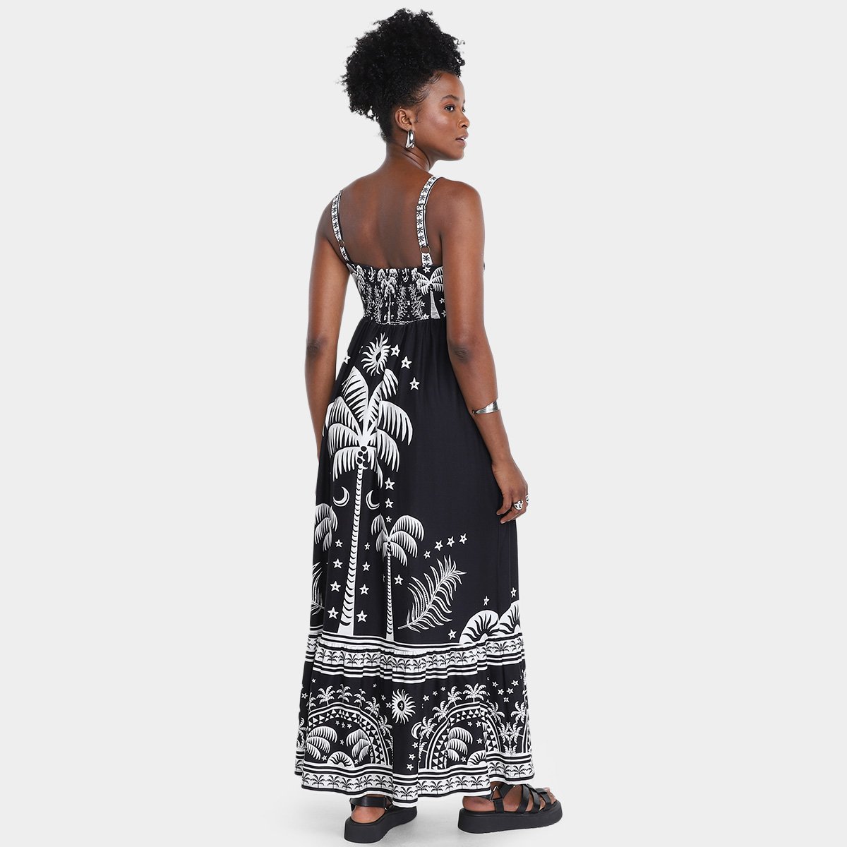 Miniatura Vestido Farm Cropped Coqueiral Feminino Preto - G