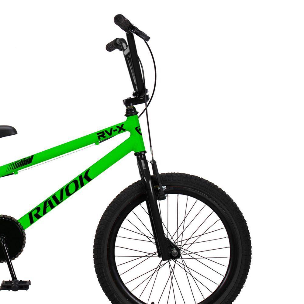 Miniatura Bicicleta BMX Cross Aro 20 RV-X Aro Aero Freio V-Brake Ravok Verde