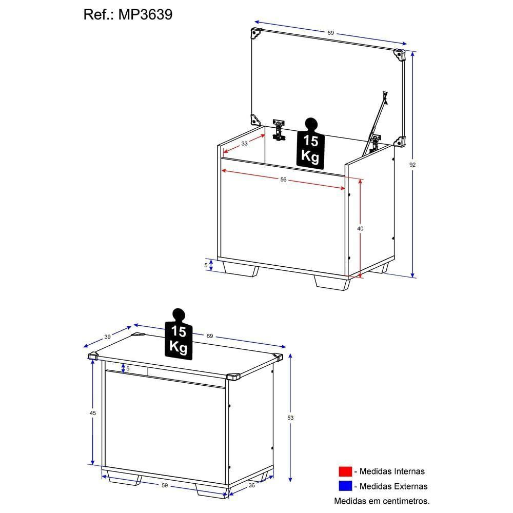 Miniatura Baú Organizador Caixa de Brinquedos Multimóveis Branco