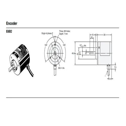 Miniatura Encoder Incr. 1500 Pulsos/rotação 12-24V 6mm - E6B2-CWZ5B