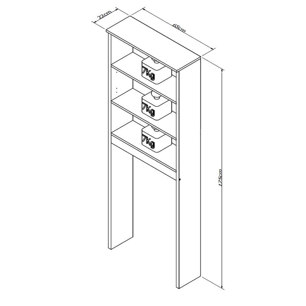 Miniatura Armário Para Banheiro Com 2 Portas E 3 Prateleiras Slim Preto