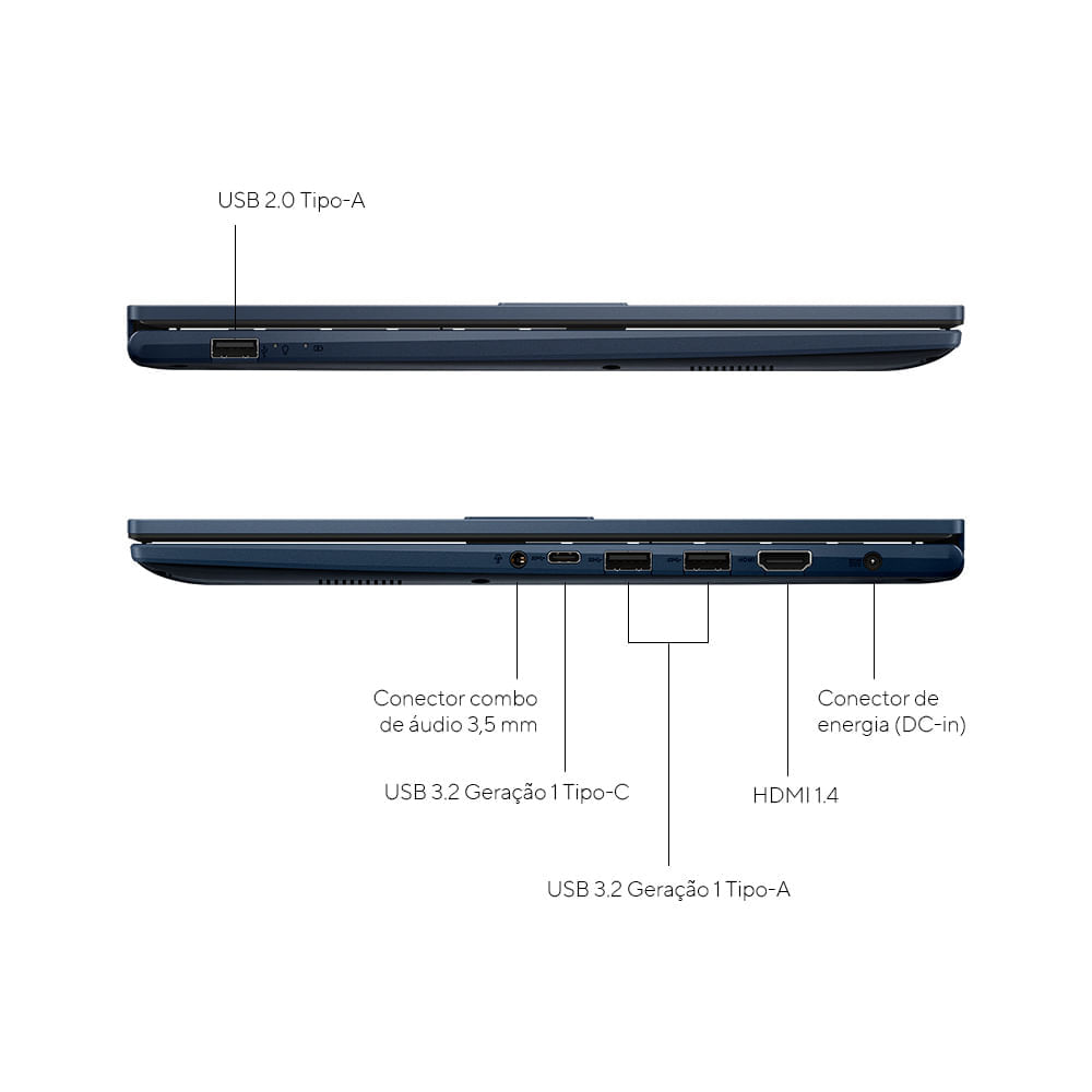 Miniatura Notebook ASUS VivoBook 15, Intel Core i5, 8GB, 512GB SSD, W11 Home, 15.6'' FHD, Quiet Blue - X1504VA-NJ1743W BIVOLT