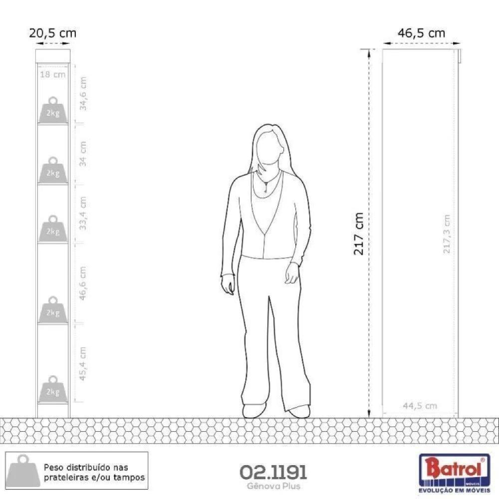 Conjunto para Quarto com Guarda Roupa Modular Gênova Plus Freijó Wood/Off-White