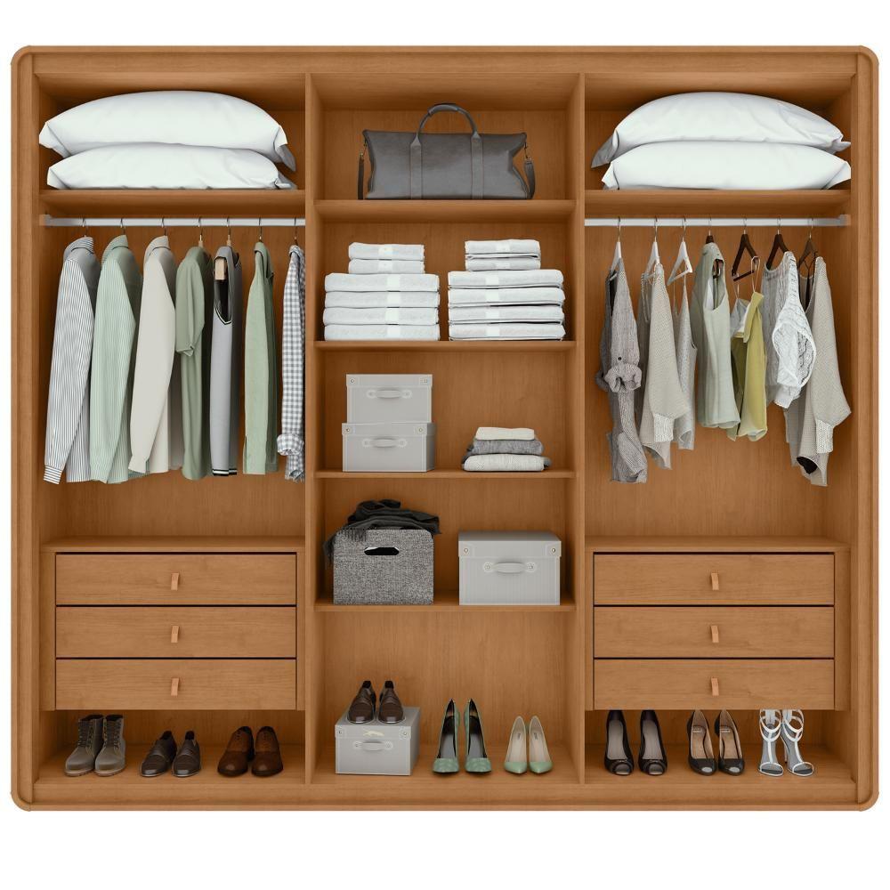 Miniatura Guarda-roupa Casal 6 Portas Easy Like Amendoa Clean/salvia