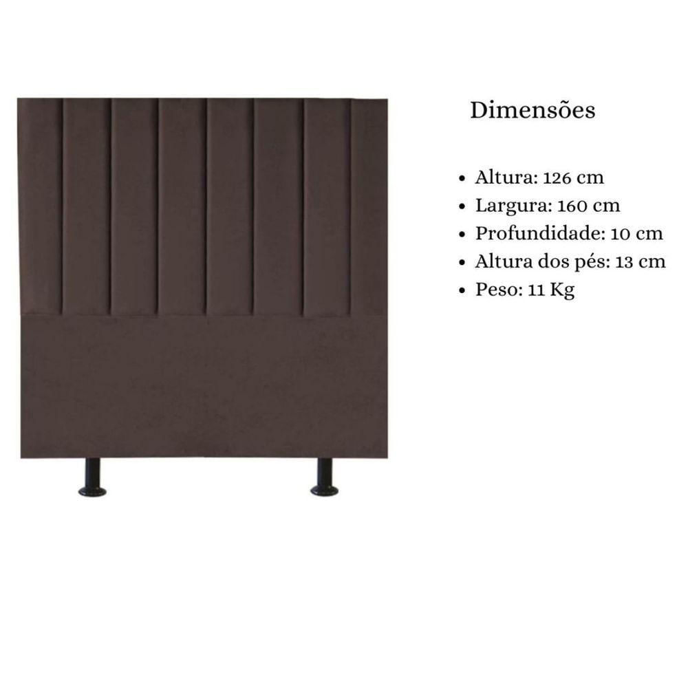 Miniatura Cabeceira De Cama Queen Box 160 Cm Karla Carla Veludo Cor:marrom