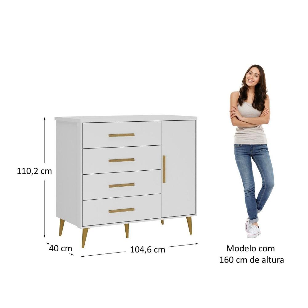Miniatura Cômoda para Quarto Infantil Kids Espresso Móveis Branco