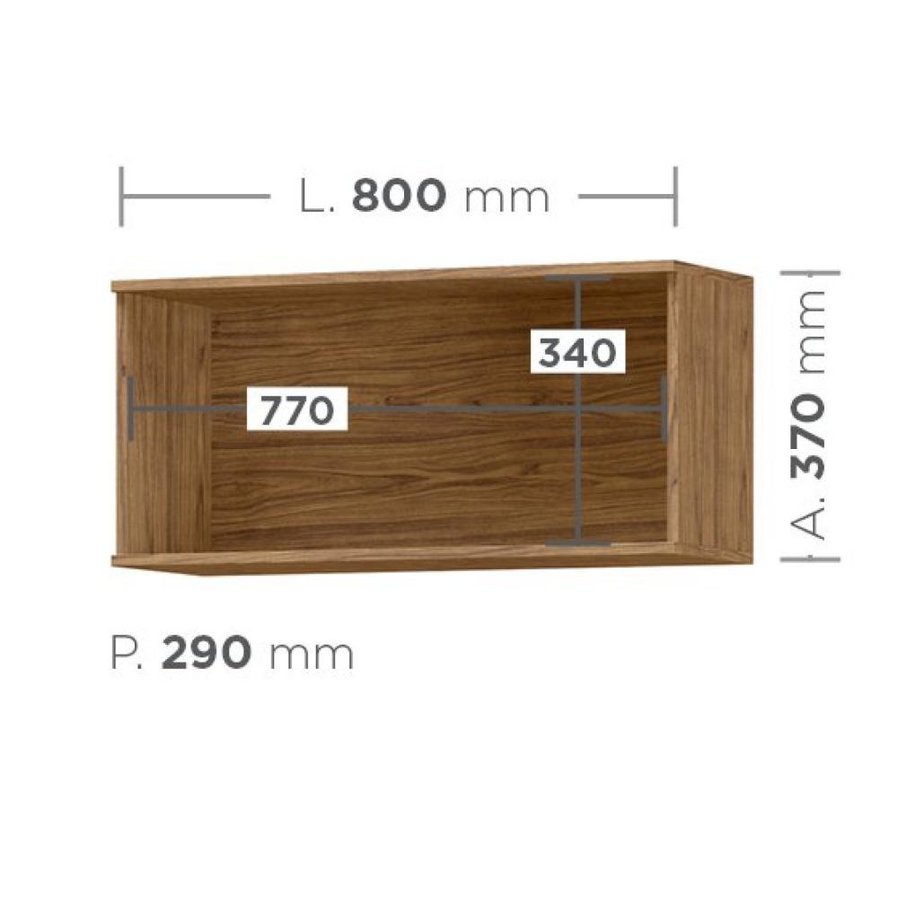 Miniatura Armário Aéreo 1 Porta Basculante 80cm Toscana Espresso Móveis Freijó