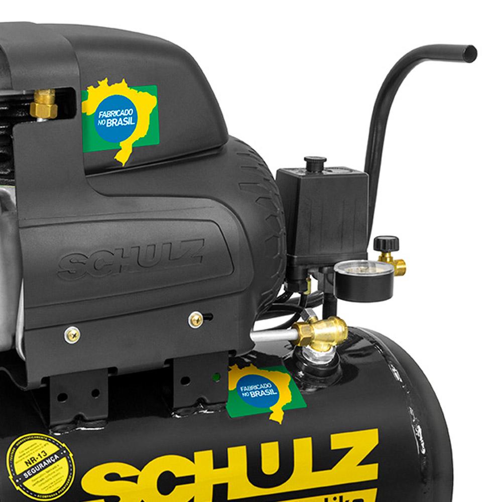 Miniatura Compressor de Ar de Pistão 2,0 HP 25 Litros 8,6 Pés Pratiko CSI 8,6|25 SCHULZ 110V