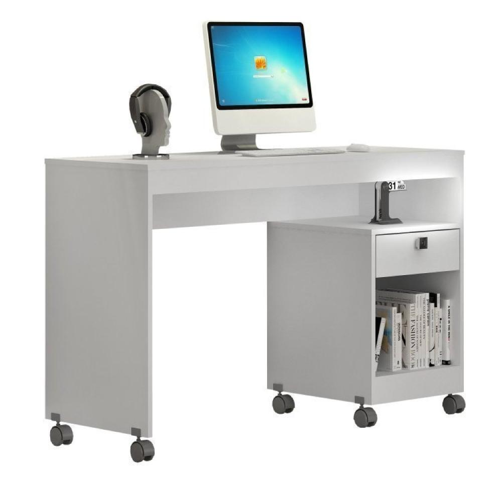 Conjunto Mesa para Computador Giga e Armário Multiuso 2 Portas Natal Branco