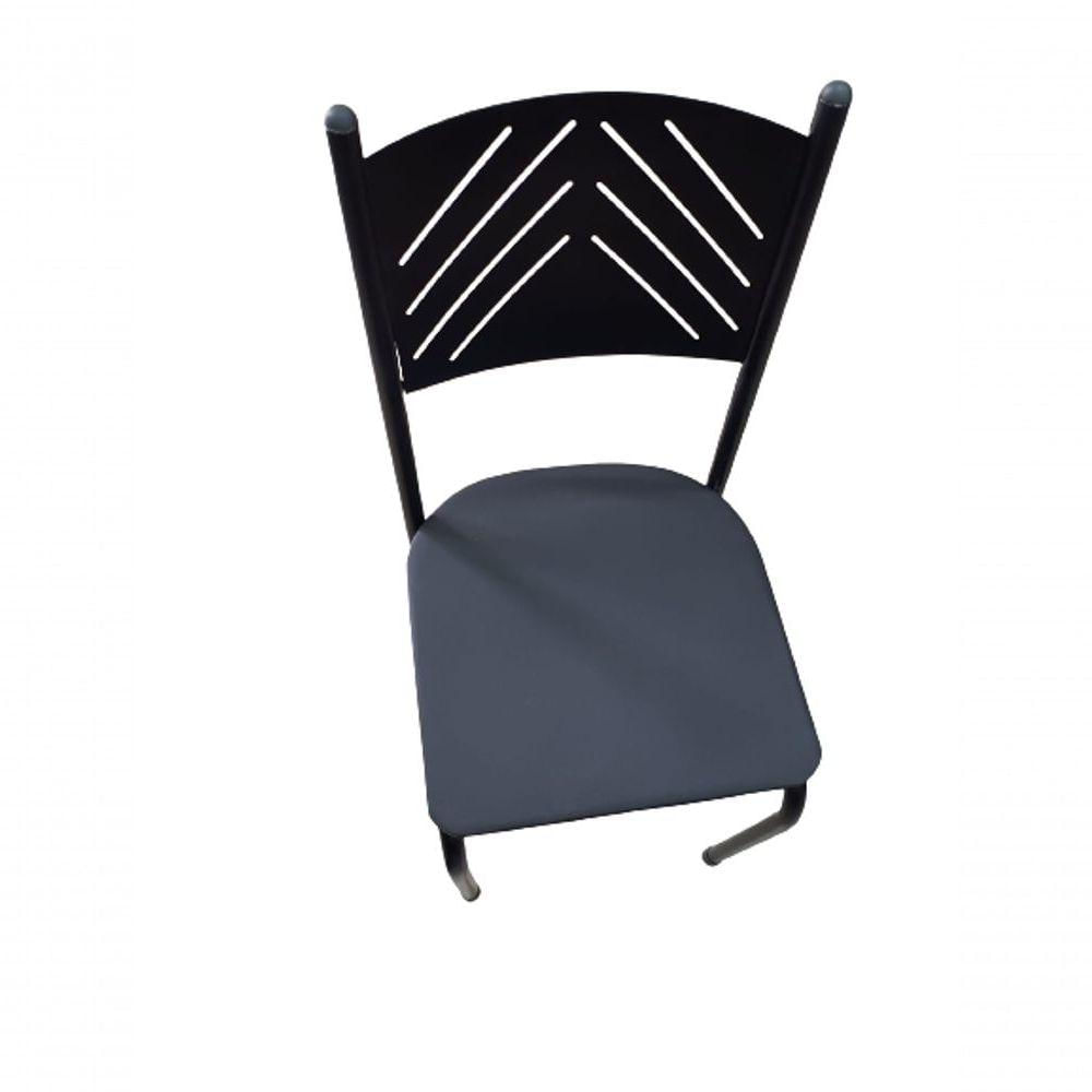 Kit 2 Cadeiras Preta Para Cozinha Jantar Metal Tubular Almofadada Assento Preto
