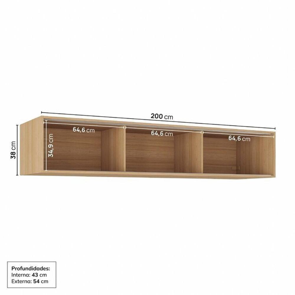 Guarda-roupa Modular 2 Peças 6 Portas de Correr Jade Cabecasa Madeiramadeira Avelã