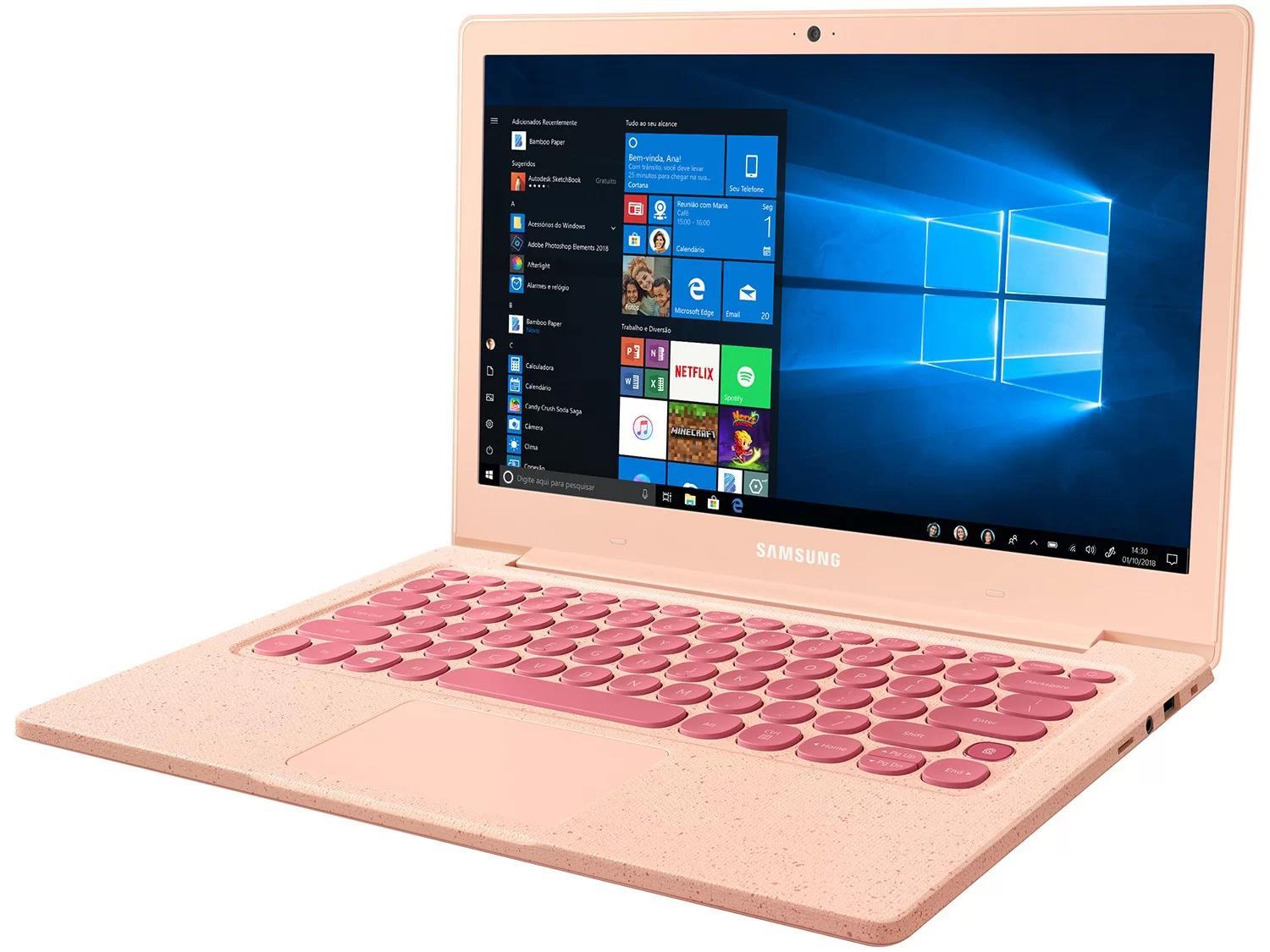 Miniatura Notebook Samsung Flash F30 Intel Celeron 4Gb 64Gb Ssd Coral