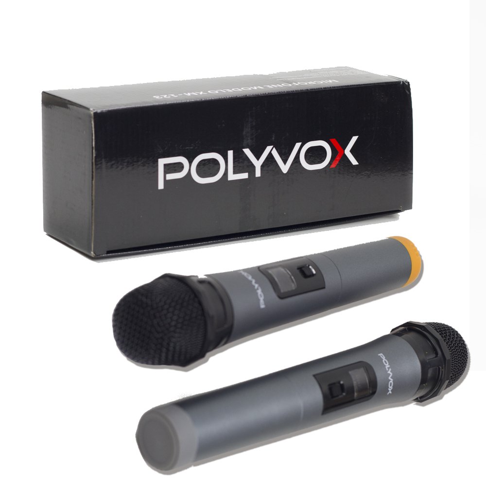 Par de Microfones sem fio Polyvox Preto
