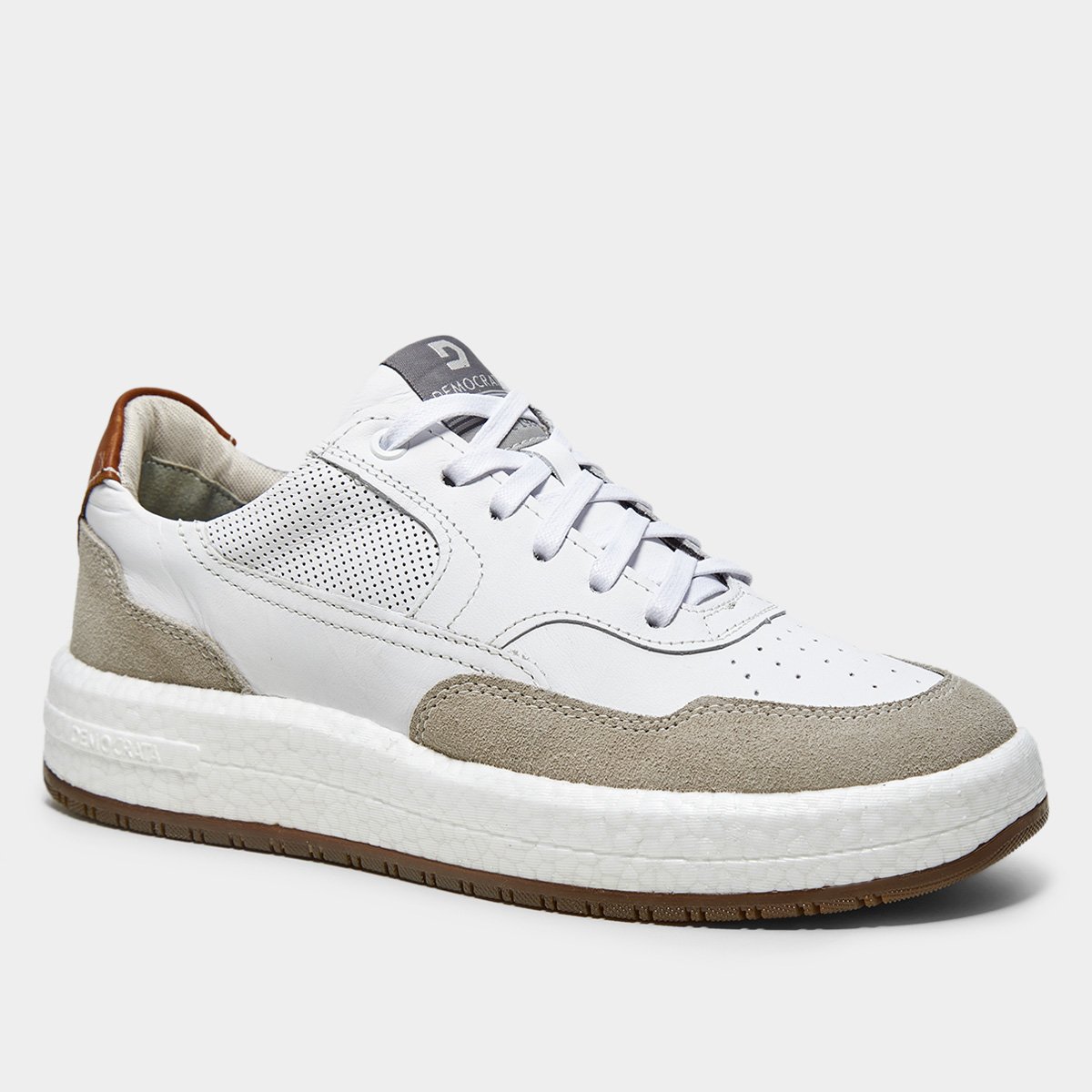 Miniatura Tênis Couro Democrata Denin Drake Pulse Masculino Off White - 38