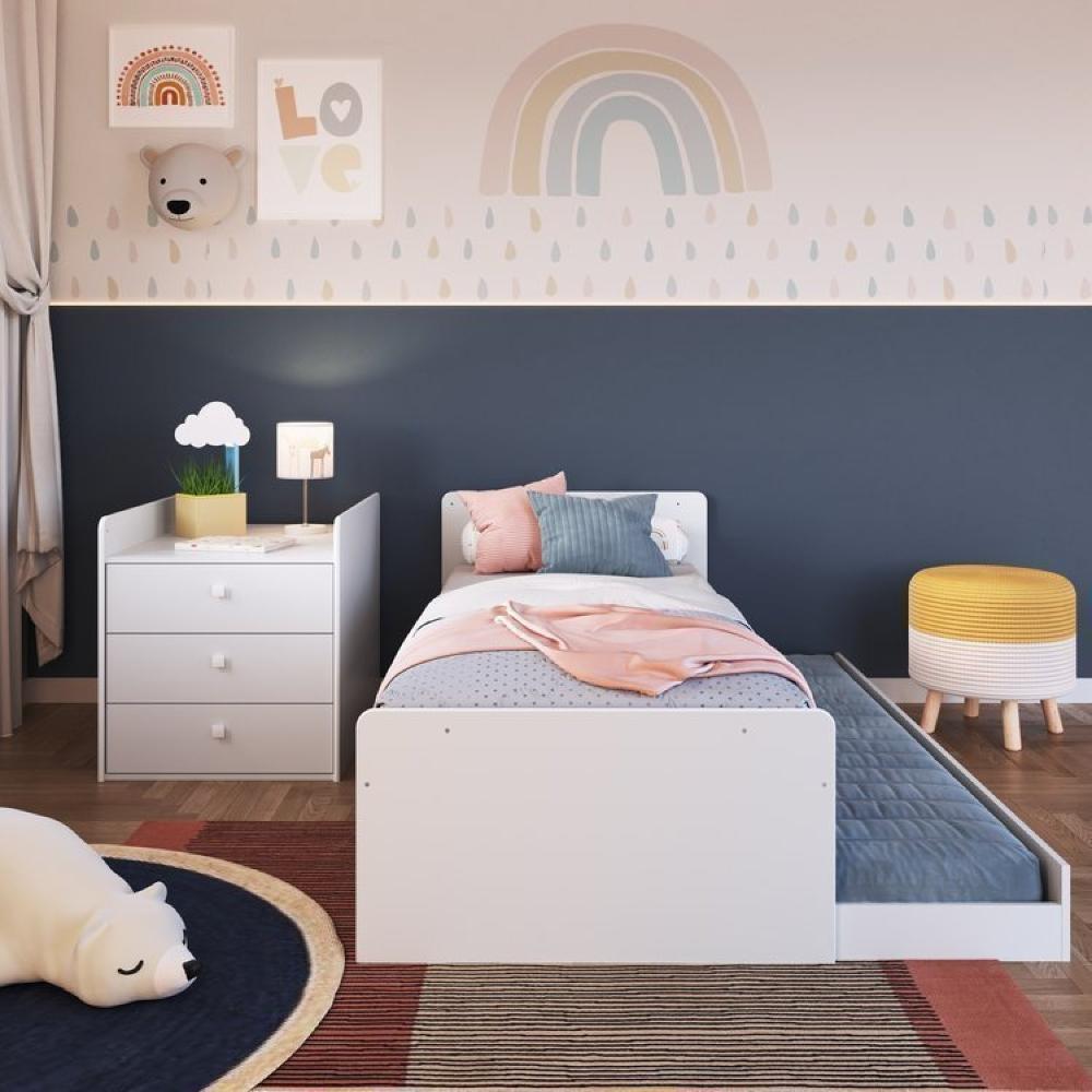 Berço Cama Multifuncional com Auxiliar 2 Colchões Branco