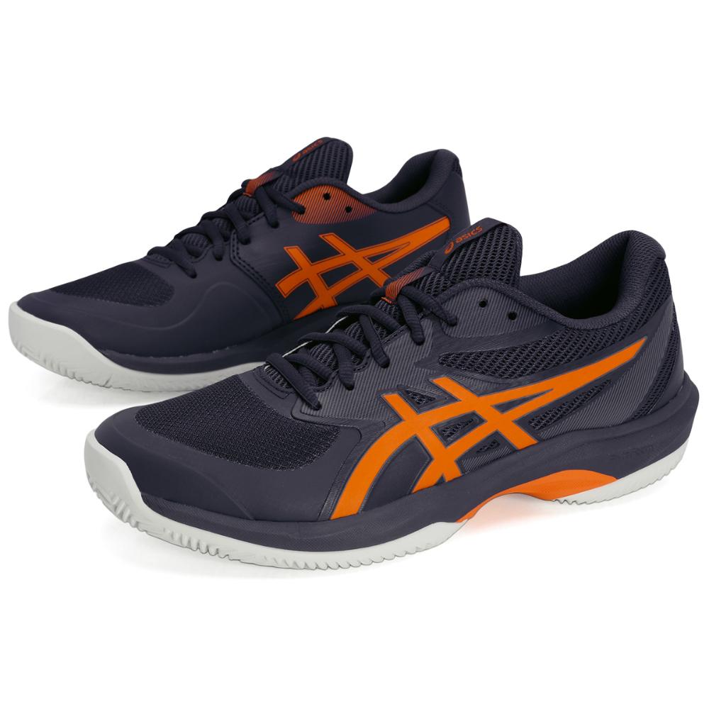 Miniatura Tênis Asics Game FF - Clay - Saibro - Marinho e Laranja 39