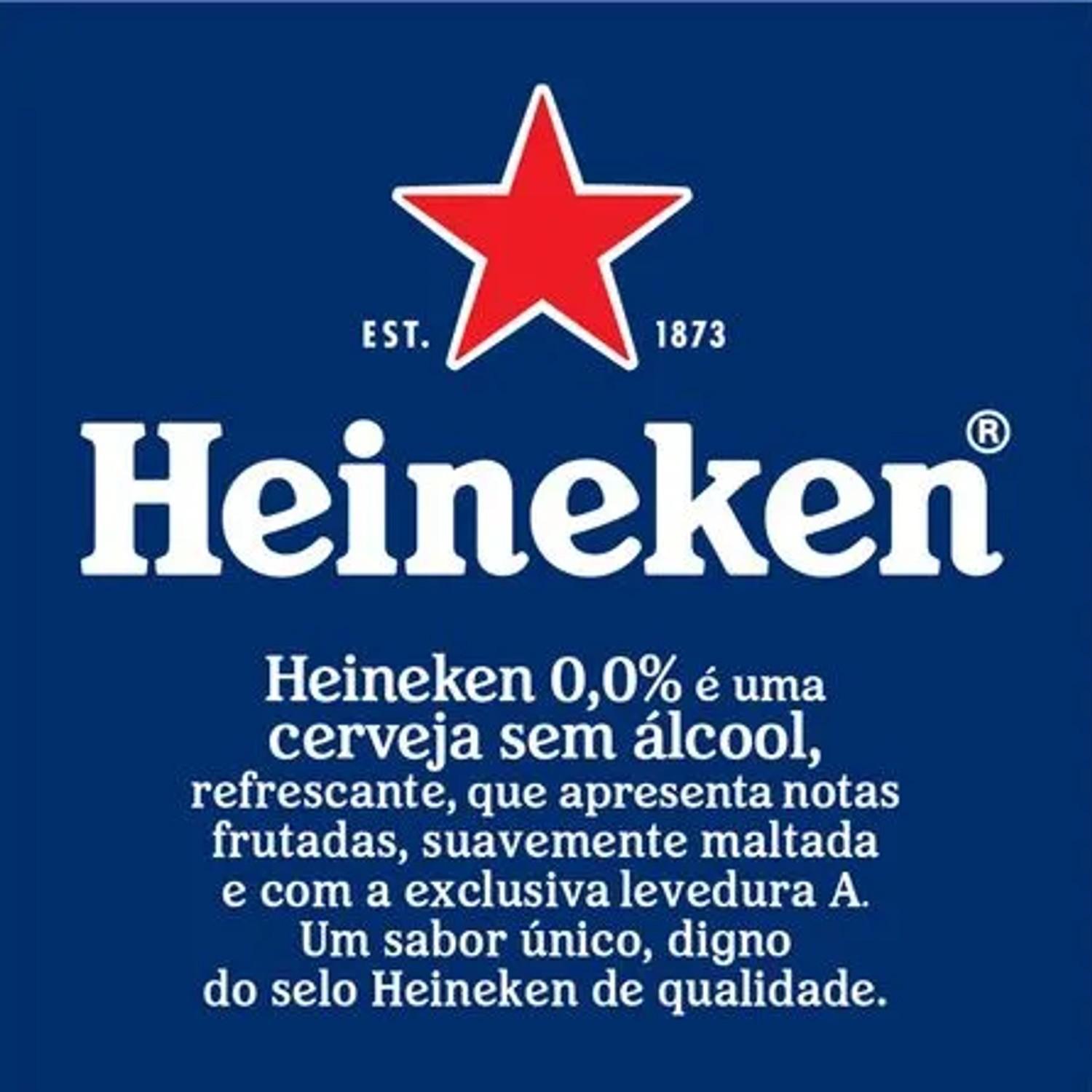 Caixa Com 12Und Cerveja Heineken Sem Álcool 0,0% Lata 350Ml