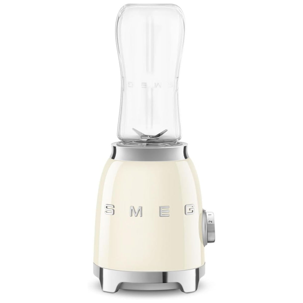 Miniatura Liquidificador Pessoal SMEG 50s Retro Style com Botão Iluminado e Duas Garrafas Livres de BPA de 600 ML - Creme