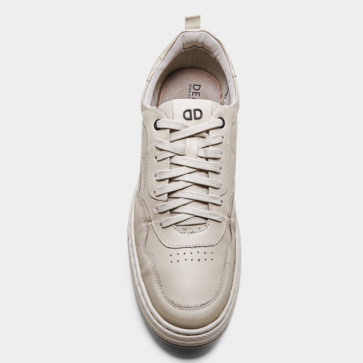 Miniatura Tênis Couro Democrata Denim Jake Masculino Creme - 38