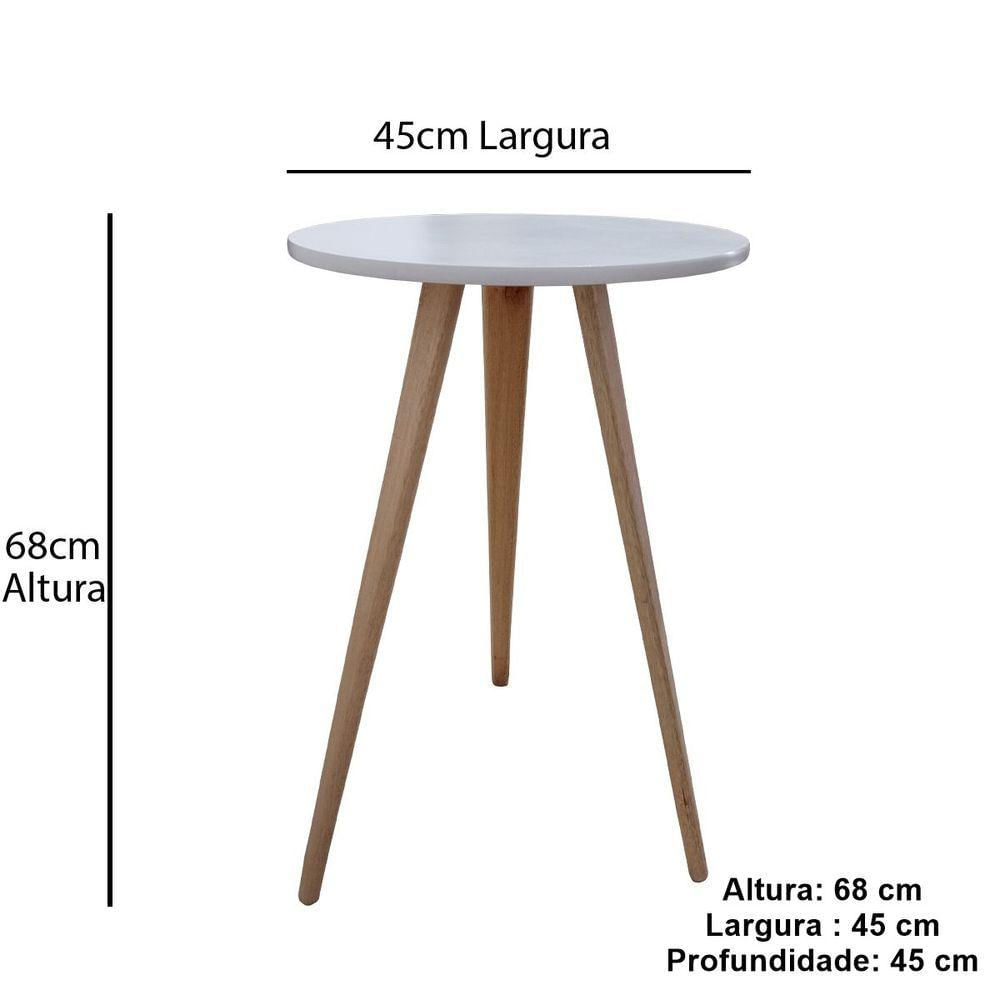 Miniatura Mesa De Canto Lateral E Apoio Sala Quarto Pé Palito 68 Cm Branco