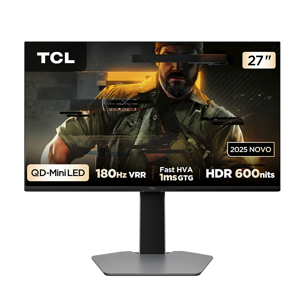 Miniatura Monitor Gamer TCL 27 Polegadas QLED Mini LED QHD G64 180Hz 1ms (GtG) Freesync HDR 600 nits 27G64