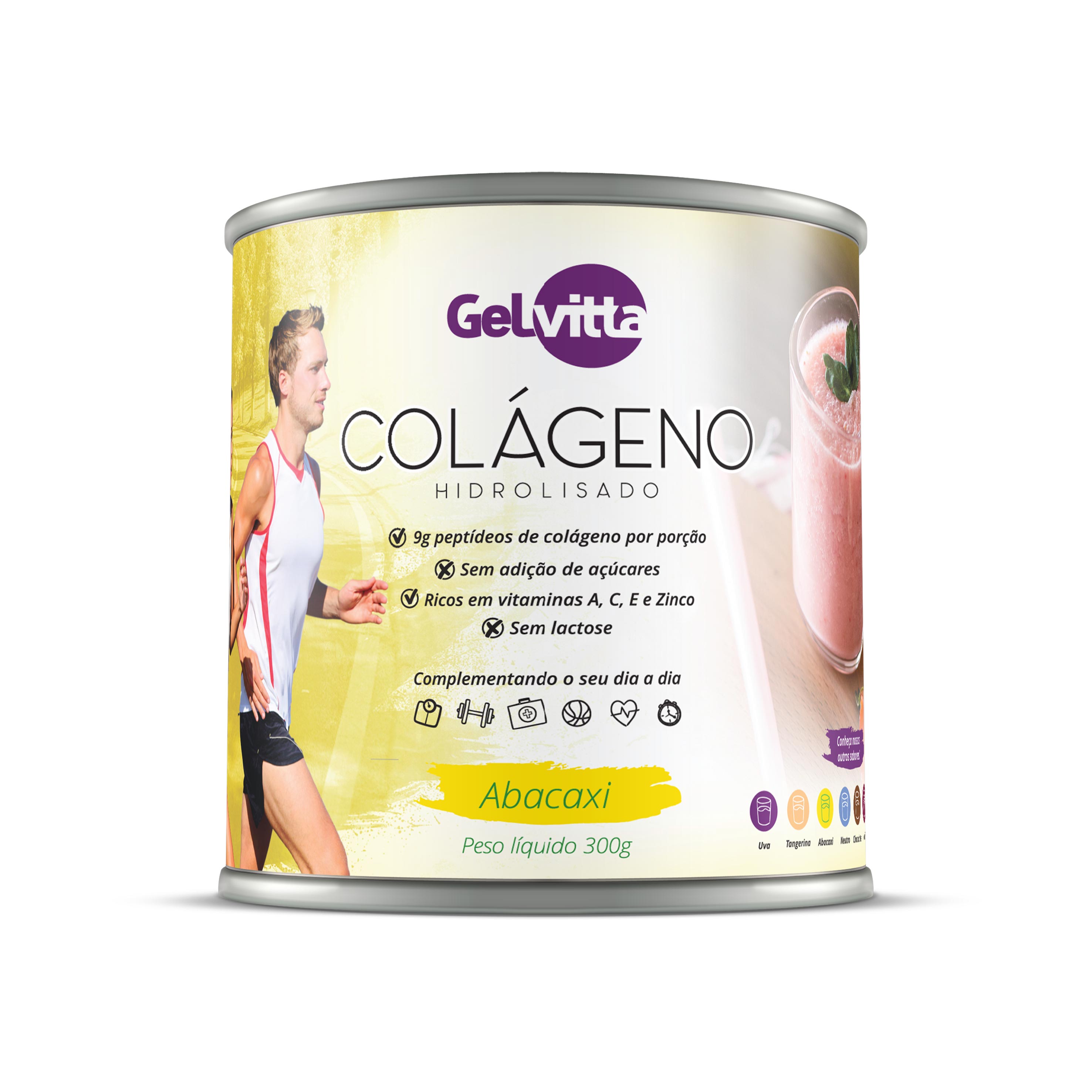 Miniatura Colágeno hidrolisado sabor abacaxi 300G Gelvitta