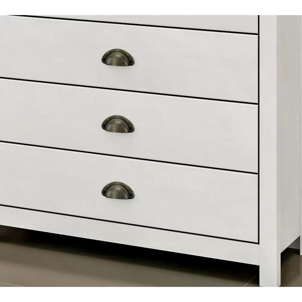 Miniatura Comoda 04 Gv Corrediças Madeira Maciça 9101 Branco Carvalho