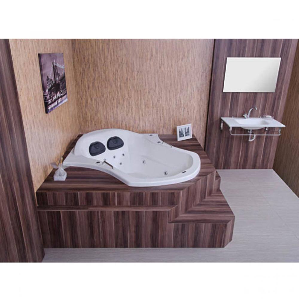 Miniatura Banheira Hidromassagem Astra Imperiale Super Luxo 215cmx170cmx56cm - 06 Jatos Gel Coat P4 Com Aquecedor 110V