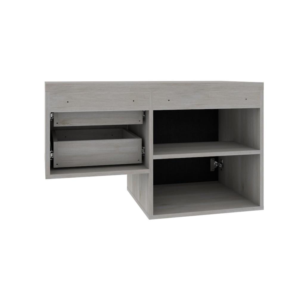 Miniatura Armário Gabinete Nexus 83L Contemporâneo Snow/Preto Ônix