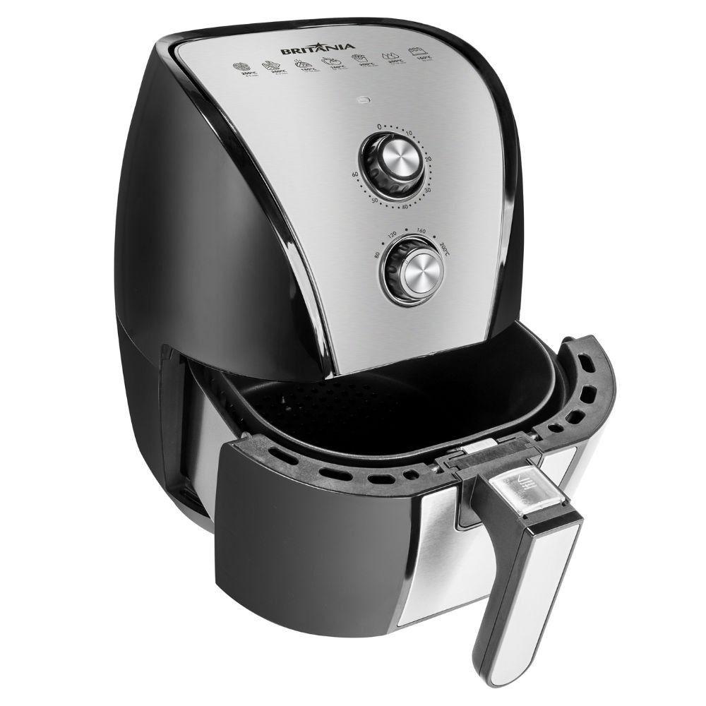 Miniatura Fritadeira Air Fry Britânia 5 Litros 1500w Bfr40 Preto/inox 220 V