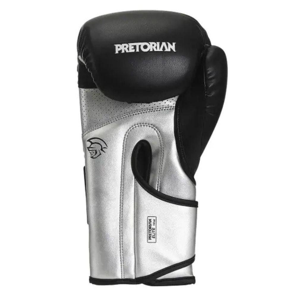 Miniatura Kit Luvaboxe Muay Thai Elite + Bandagem, Preto/ Prata, 12 Oz