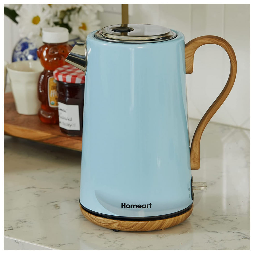 Chaleira Elétrica Homeart 1.7L em Aço Inoxidável com Desligamento Automático e Proteção Contra Fervura, 110V 1500W, Azul