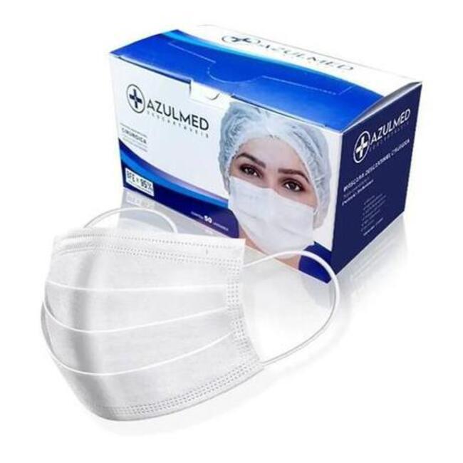 Miniatura Máscaras Descartáveis Azulmed - Elástico Confortável 500 Un